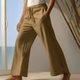 thumbnail image 2 of zfhfof Mens Cotton Linen Pants Elastic Waist Drawstring Casual Lightweight Loose Fit Beach Yoga Pants Lounge Trousers, 2 of 6