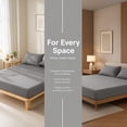 thumbnail image 3 of Unique Bargains Fitted Sheet Solid Cotton Bed Sheets Breathable Icelandic grey 39"x74.8", 3 of 5