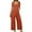 Brick Red, variant on Jumpsuits Overalls for Women Casual Adjustable Straps Round Neck Lace Up Solid Color Fashion Loose Summer Rompers Jumpers with Pockets