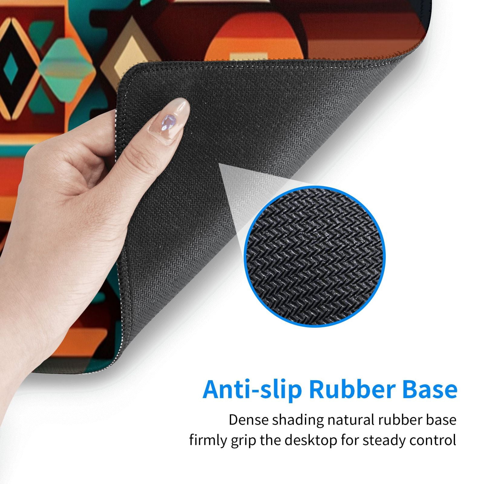 Ethnic Geometric Navajo Native American Tribal Abstract Mouse Pad Extended Large Gaming Mousepad Non-Slip Rubber Big Keyboard Desk Mat 31.5 X 11.8 Inch