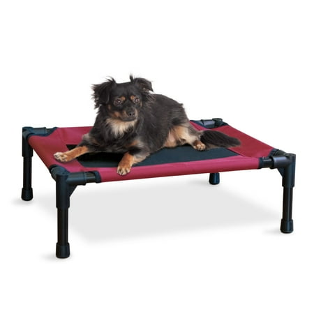 UPC: 0655199216079 | K&H Pet Products Original Pet Cot Elevated Dog Bed Red/Black Small 17 X 22 X 7 Inches
