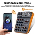 thumbnail image 4 of Mini Mixeur 4 Canaux, Console DJ avec Réverbération Bluetooth 5.0 Carte Son USB 48V pour Enregistrement PC, Fader Intelligent, 4 of 6
