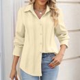 thumbnail image 6 of Black and Friday Deals 2023 Clearance LYXSSBYX Womens Jackets and Coats Clearance Fashion Woman Causal Button Solid Blouse Long Sleeve T-Shirt Summer Tops, 6 of 9