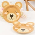 thumbnail image 6 of Efavormart 25 Pack Brown Teddy Bear Dessert Appetizer Paper Plates, 7" Round Animal Print Eco-Friendly Baby Shower Party Plates - 300GSM, 6 of 11