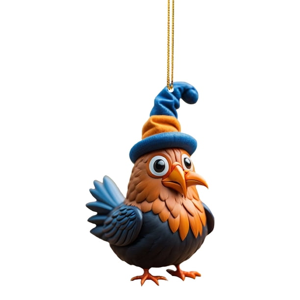 Lindo colgante de gallo para coche, adorno para árbol de Navidad, decoración para el hogar