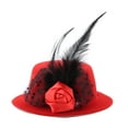 thumbnail image 1 of Sombreros de moda para mascotas, perros y gatos, adorables accesorios para la cabeza, gorras de plumas Prince-Chic rojas, 1 of 8