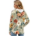 thumbnail image 2 of DISNIMO Floral Printed Sweatshirts for Women Long Sleeve Hoodies Waffle Pullover Tops Casual Pullover Tops for Fall Winter, 3XL, 2 of 7