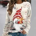 thumbnail image 2 of Ropa Harajuku de Papá Noel para mujer, Camiseta de algodón de gran tamaño, Tops informales con cuello redondo, ropa de calle de manga larga a la moda para mujer, 2 of 4