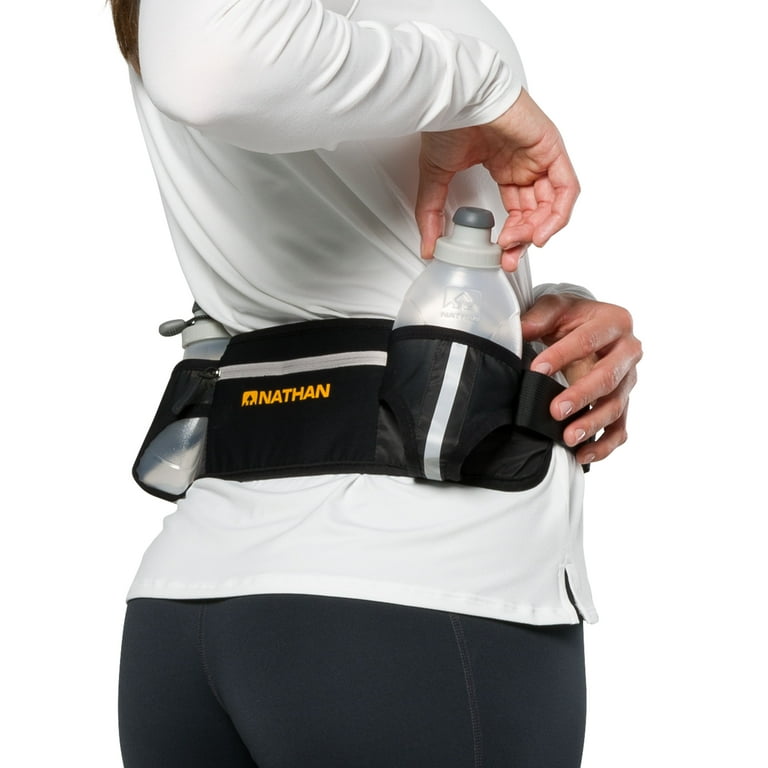 Nathan Dual Bottle Hydration Belt Black Marigold OSFA