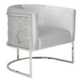 thumbnail image 1 of Home Gear Unity 30" Hexagon Laser Cut Pattern Velvet Accent Chair in Gray, 1 of 6
