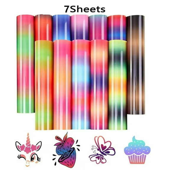 Tutuviw 7 Pcs 10 x 12 inch Watercolor Marble Heat Transfer Vinyl Pattern Iron on Vinyl T-Shirts DIY Compatible with Cameo for T-Shirts Hat Pillow Hoodie DIY Fabric Supplies