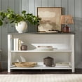 thumbnail image 2 of Console de Rangement en Bois Massif 52 Pouces Style Ferme - Blanc/gris, 2 of 12