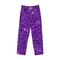 thumbnail image 4 of Xecao Purple Glitter Men's Straight Lounge Pajama Pants: The Ultimate in Comfortable Sleepwear, 4 of 9