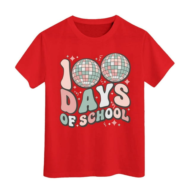 TZEWGL Casual Shirt For Infnat Print Round Neck Loose Short Sleeve Clothing For Infnants size 8-9T