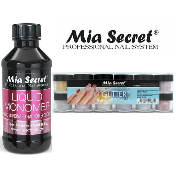 Mia Secret - Monomer 4 oz Glitter 12 Colors Set