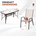 thumbnail image 5 of Arlopu 7pcs Outdoor Patio Dining Set with Tempered Glass Table & 6 Textilene Chairs for 6-Person, Beige, 5 of 9