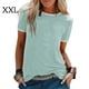 thumbnail image 1 of Camiseta de mujer Blusa informal de manga corta con costuras en bloques de color, Azul cielo, XXL tholdsy AP002400-05, 1 of 5