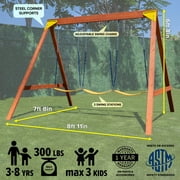 Sportspower Brooklyn Wooden Swing Set with 3 Swings, Great for Kids Aged 3-8