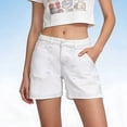 thumbnail image 3 of Jamicy Women's Denim Shorts Summer Casual Comfortable Buttoned High Waisted form-Fitting Stretchy Lounge Shorts with Pockets, 3 of 7