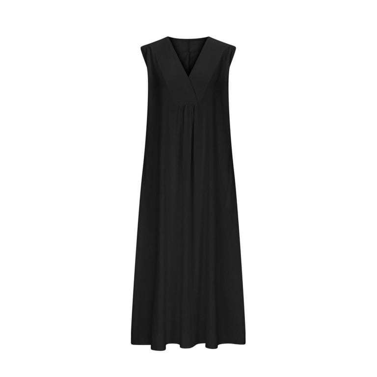 blue dress for baby girl Gauze Shirt Dress for Tall Women in Black 2XL / Tall / Black