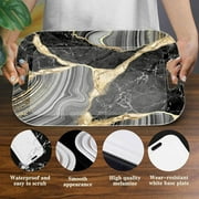 Serving Trays with Handles, 14.5 x 9.8 inch Rectangular Plastic Tray for Restaurant, Kitchen, Tropical Leaf Pattern Monstera in The Style