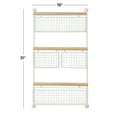 thumbnail image 3 of DecMode 31" White Metal 4 Hanging Baskets Wall Mounted Magazine Rack Holder, 3 of 7
