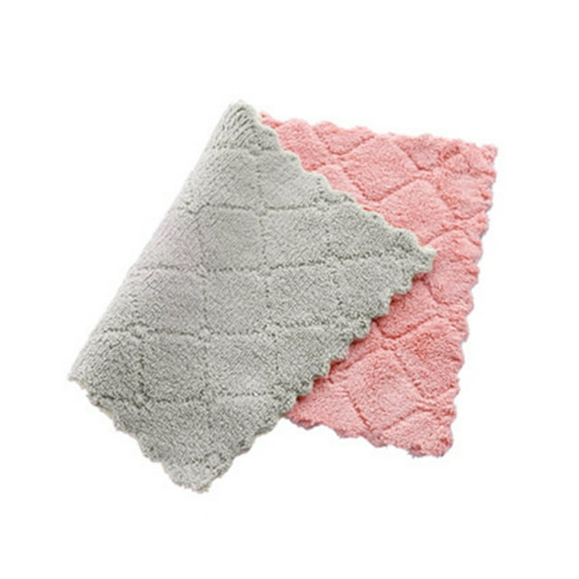 Kitchen Dish Towels Super Absorbent Coral Velvet Dishcloths Nonstick Oil Washable Fast Drying Cleaning Cloths
