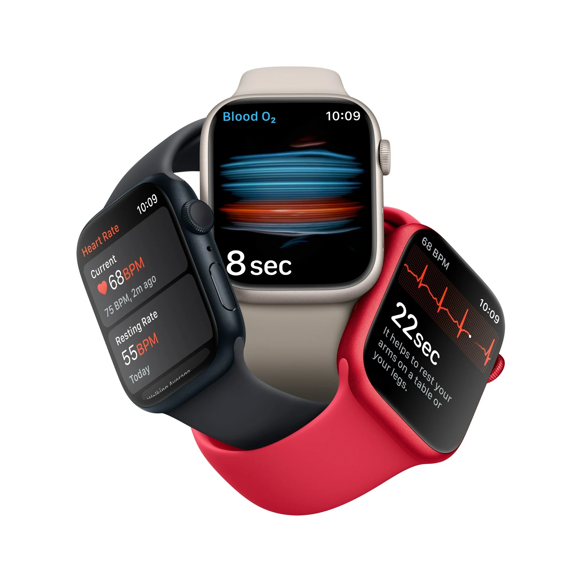 Restored Apple Watch Series 8 (GPS + Cellular, 45 mm) Midnight Aluminum Case with Midnight Sport Band Bundle 5 Bonus Bands, Charging Stand, Screen Protector, & 2 amp charger (Refurbished)