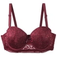 thumbnail image 2 of Lixiuxyad Full Bust Underwire Bra For Plus Size Support Comfortable Lift Everyday Wear T Shirt Bra With Side Wide Bands,Bras for Women Red 100A, 2 of 5