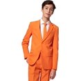 thumbnail image 3 of Teen Boys Solid Color Party Suit - Prom and Wedding Party Outfit - Including Blazer, Pants and Tie, 3 of 11