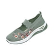 thumbnail image 3 of HAOTAGS Women's Plus Size Mesh Flats – Soft Sole Breathable Embroidered Summer Casual Shoes f Green Size 9, 3 of 7