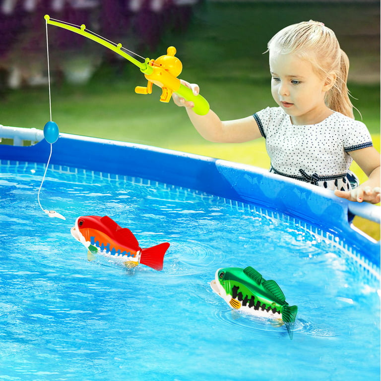 Kids Fishing Game Toy with 1 Adjustable Fishing Rod and 2