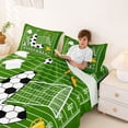 thumbnail image 3 of Erosebridal Cartoon Football Court Bed Sheets,Kawaii L Alphabet King Sheets For Soccer Lovers 4pcs, 3 of 6