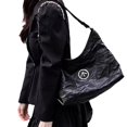 thumbnail image 5 of GROTTO Hobo bag gender-neutral pleated flat replacement armpit shoulder crossbody soft, 5 of 5