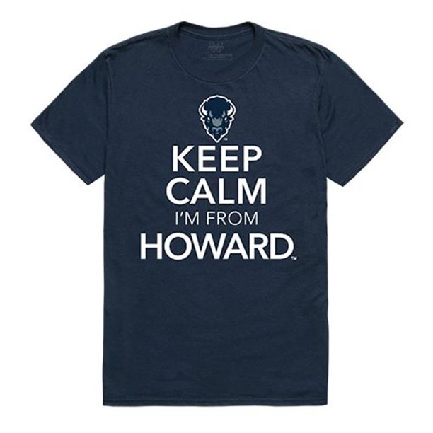 W Republic Vêtements 523-171-BGT-05 Howard Université Garder le Calme T-Shirt pour les Hommes - Navy&44; 2X