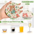 thumbnail image 3 of Cartoon Bear with Flower and Leaf Coasters with Holder for Coffee Table 6 Pcs Drink Coaster Sets Absorbent for Home Decor 4 inch, 3 of 7