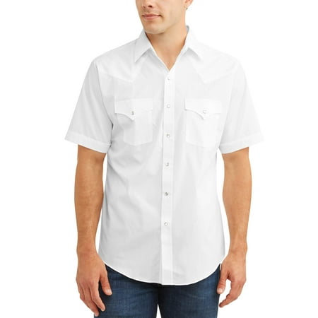Big And Tall Men's Short Sleeve Solid Western Shirt