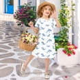 thumbnail image 6 of Whale Short Sleeve Dress A-Line Cute Midi Casual Sundress 2-8 Years, 6 of 6