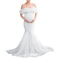 thumbnail image 1 of Vedolay Maternity Dress Summer Maternity Strapless Ruched Maxi Tube Dress with Pockets Pink M, 1 of 5