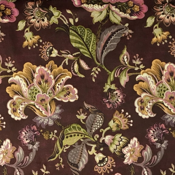 Decora Furnishings Velvet Finish Floral Design Soft Fabric by The Yard