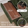thumbnail image 6 of Muumblus Loveseat Sectional Sofa with 2 Storage Ottomans, Modular Cloud Couch with 2 Side Tables & USB, Plush Double Chaise Lounge Sofa Bed Indoor, Green Corduroy, 6 of 13