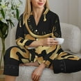 thumbnail image 6 of Pofeuu 2025 Happy New Year Print Womens Pajamas Set Long Sleeve Sleepwear Button Down Nightwear Soft Pj Lounge Sets Button Down Pajamas Women-Medium, 6 of 7
