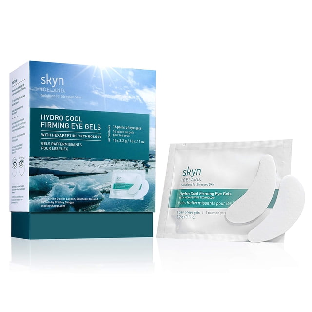 skyn ICELAND Hydro Cool Patchs Raffermissants pour Dessous des Yeux Masque Gel pour les Yeux pour Raffermir et Réduire les Rides les Ridules les Cernes Sacs Gonflés 16 Paires