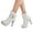 White, variant on Women's Ankle Boots High Stacked Heel Dress Platform Short Booties for Evening Prom(Red,6.50)