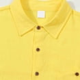 thumbnail image 6 of LIIPEE Men Shirts Casual Long Sleeve Lapel Solid Color Linen Cardigan Shirt Male Loose Fit Fashion Buttons Tops Comfortable Breathable Soft Daily Shirts,Yellow,XL, 6 of 9