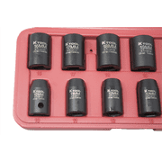 K-Tool 38100 12-pc 1/2 Drive Metric Impact Short Socket Set