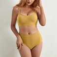 thumbnail image 2 of Xijirk Lingerie Sets for Women,Two Piece U Neck Seamless Solid Halter High Waist Bra Fashion Underwear Bra Set for Comfortable Lounge and Nightwear,Lingerie Sets,Yellow,L, 2 of 9