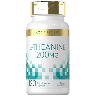 L-Theanine 200mg Supplement | 120 Capsules for Men and Women | by Carlyle