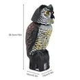 Horned Owl Decoy and 360° Rotating Head Owl Statue to Scare Birds Away for Patio Yard Garden