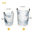 thumbnail image 2 of LNWH Laundry Basket, Wave Traditional Pattern Foldable Laundry Hamper with Handles Waterproof, Medium Size, 2 of 8